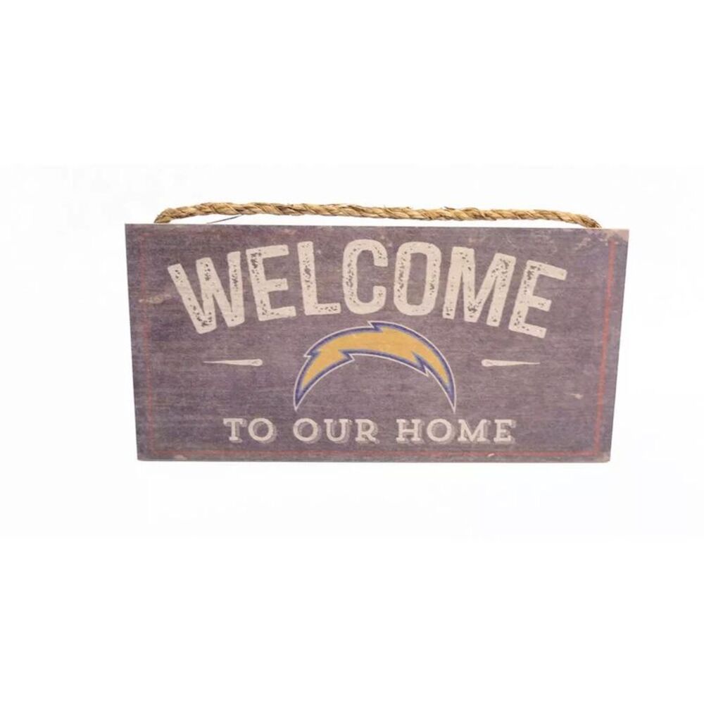 NFL Welcome To Our Home Los Angeles Chargers Wood Sign 12" x 6"